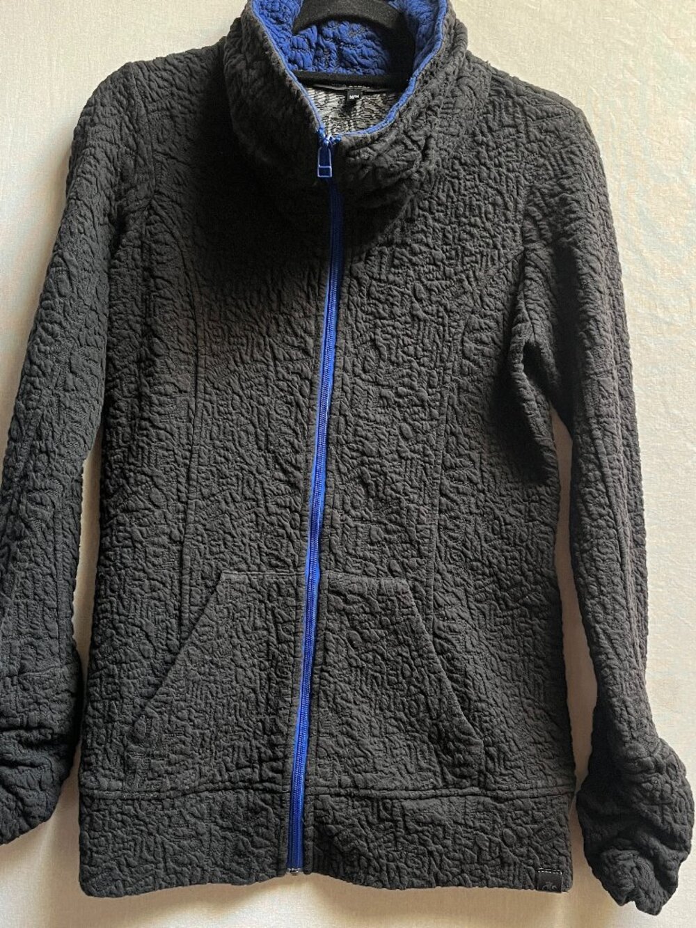 Tonia DeBellis Alphabet Textured Jacquard Knit Zip Jacket Coat M